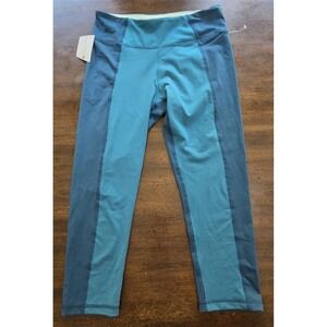 NWT Marika S (4-6) Sport Performance Capri Leggings Blue Colorblock#128303